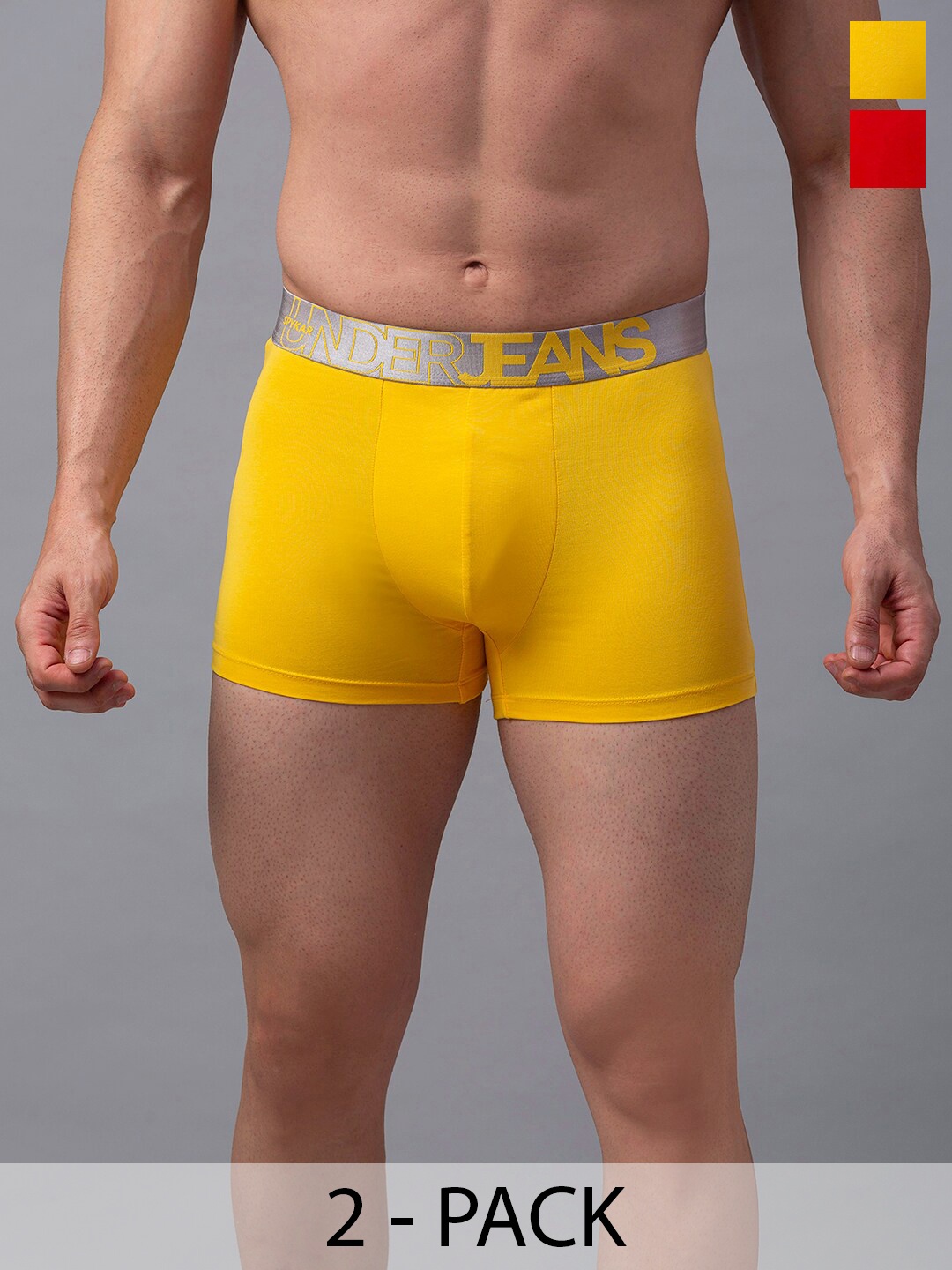 

UnderJeans by Spykar Pack Of 2 Trunks 16864082-1-16864102, Yellow