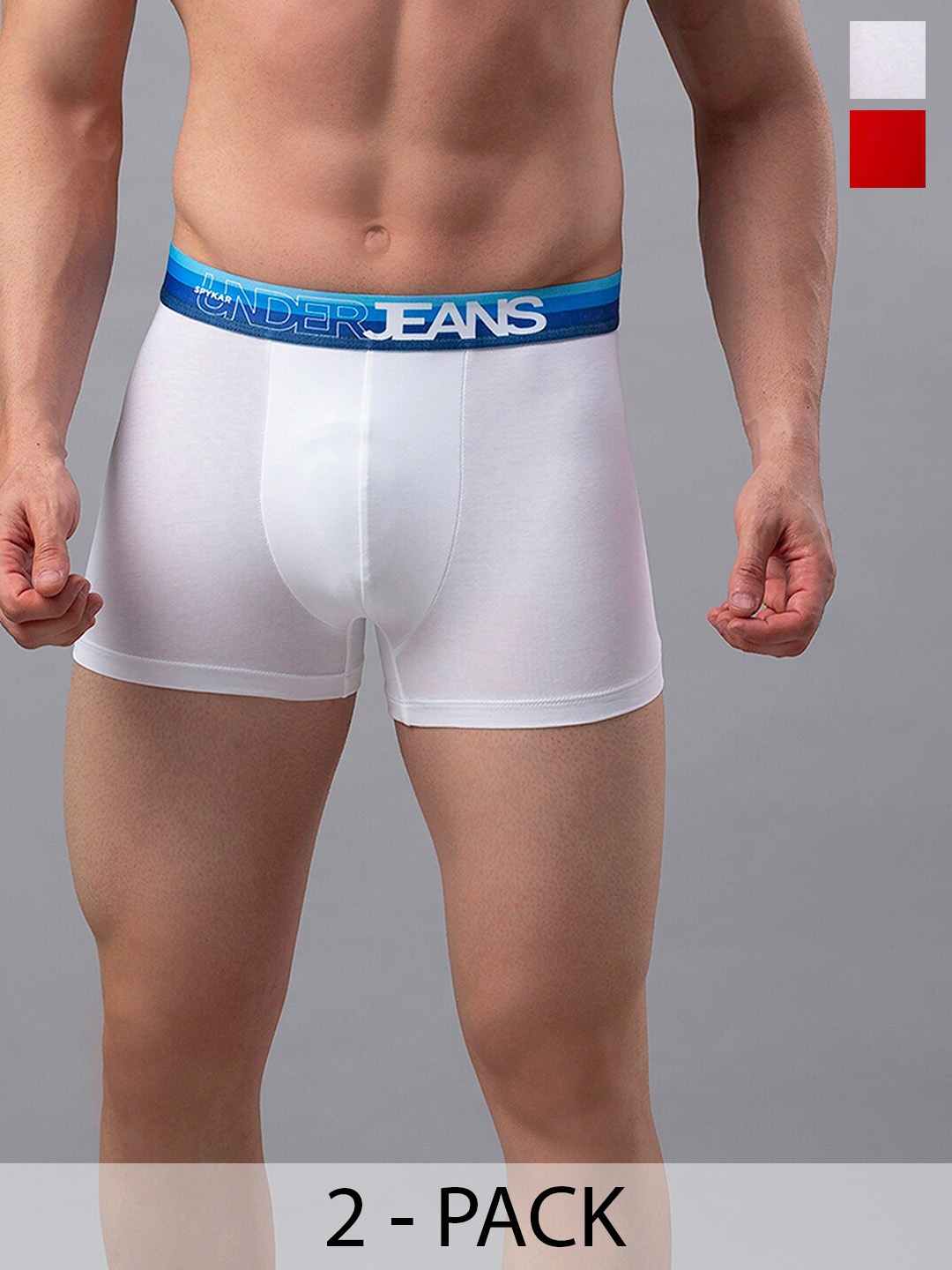 

UnderJeans by Spykar Pack Of 2 Trunks 16864142-1-16864082, White