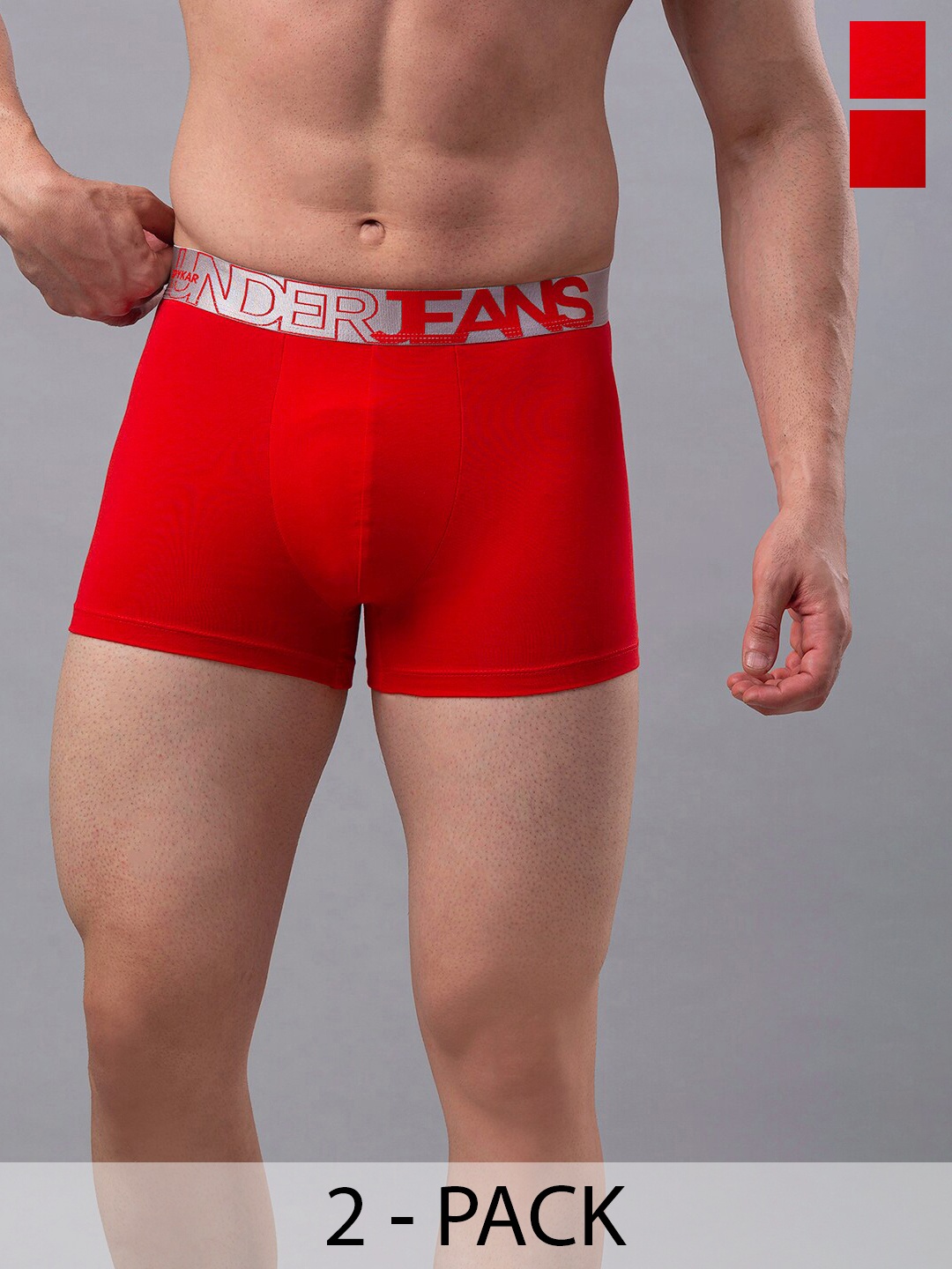 

UnderJeans by Spykar Pack Of 2 Trunks 16864082-1-16864170, Red