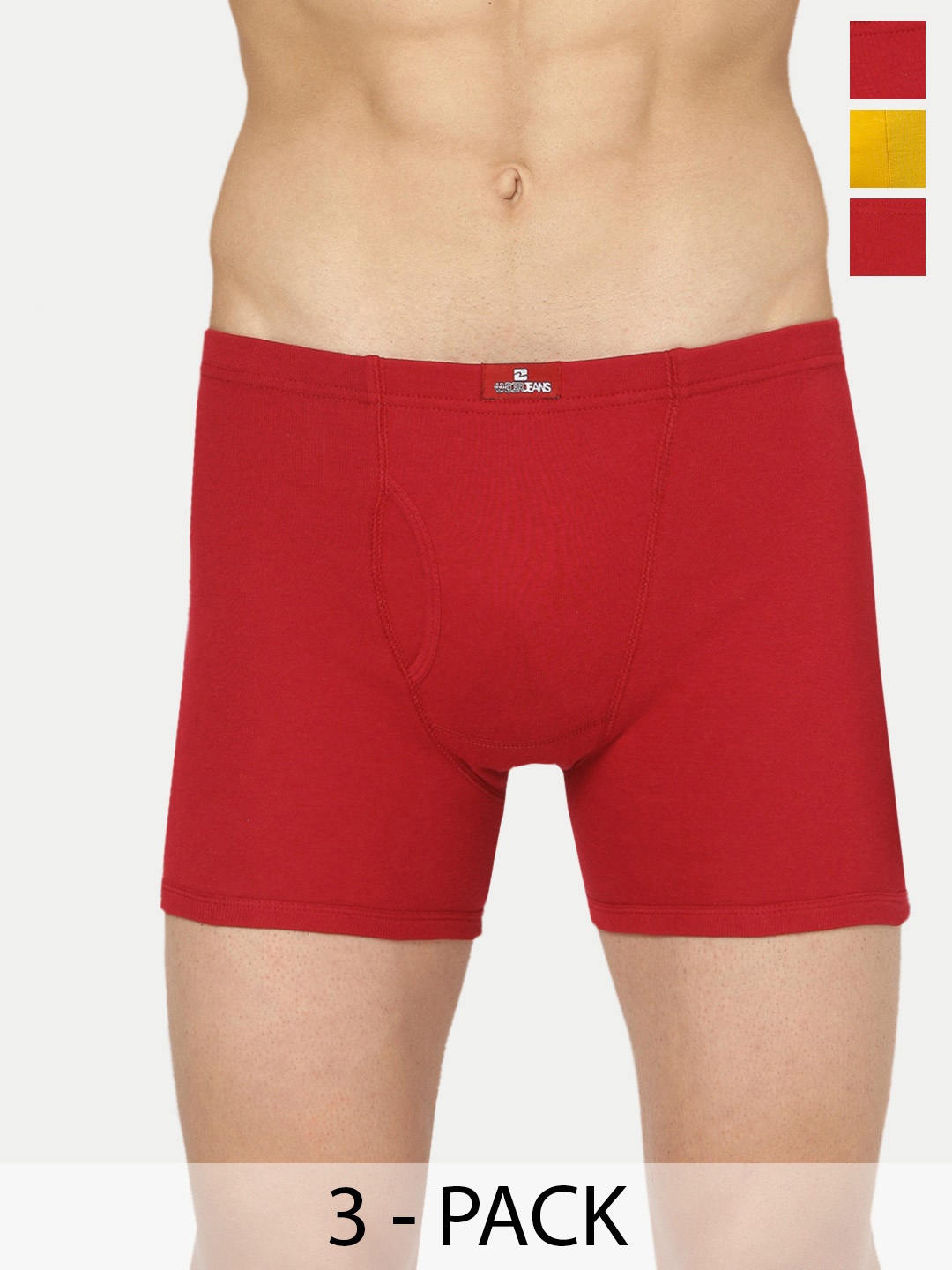

UnderJeans by Spykar Pack Of 3 Outer Elastic Trunk 16864102-1-16864094-1, Maroon