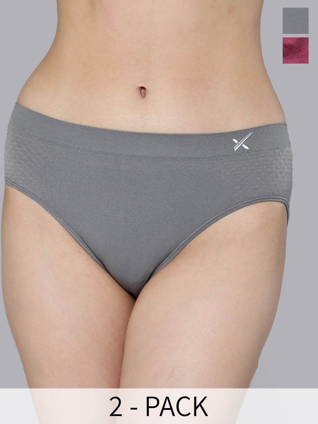

HRX by Hrithik Roshan Pack Of 2 Seamless Anti Bacterial Basic Briefs, Maroon