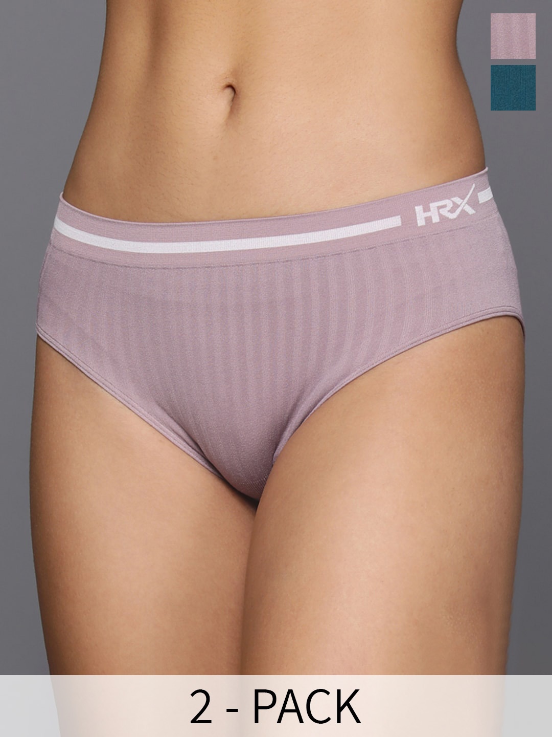 

HRX by Hrithik Roshan Pack of 2 Pink & Teal Green Basic Briefs