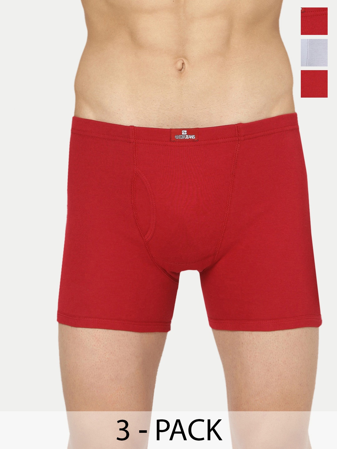 

UnderJeans by Spykar Pack Of 3 Outer Elastic Trunk 16864142-1-16864094-1, Maroon