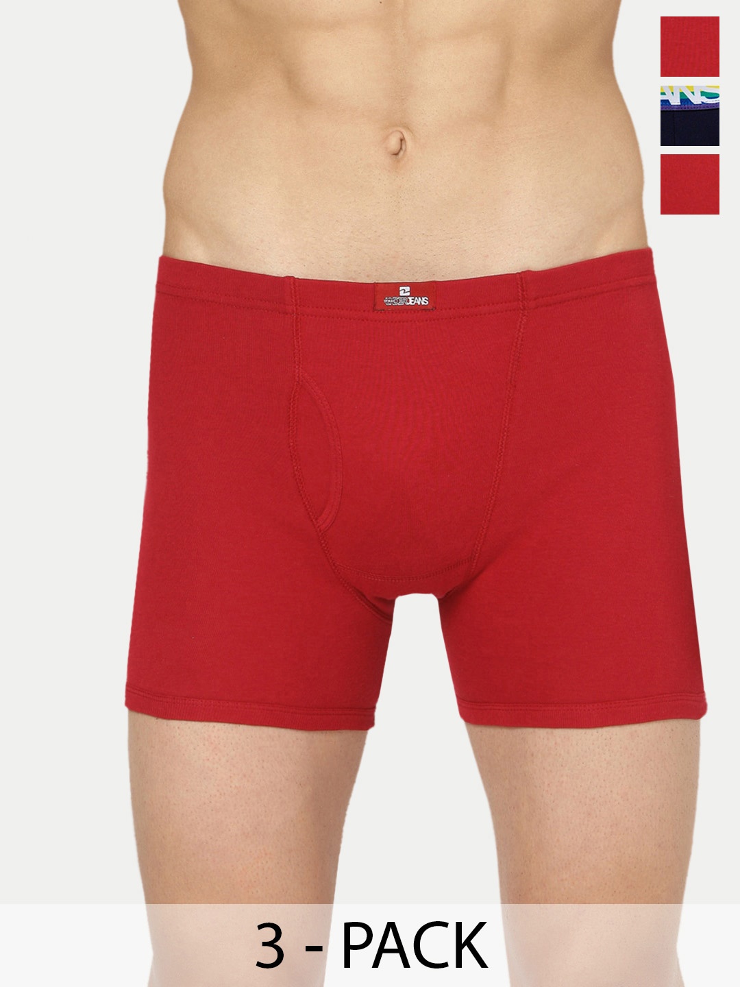 

UnderJeans by Spykar Pack Of 3 Outer Elastic Trunk 16864200-1-16864094-1, Maroon