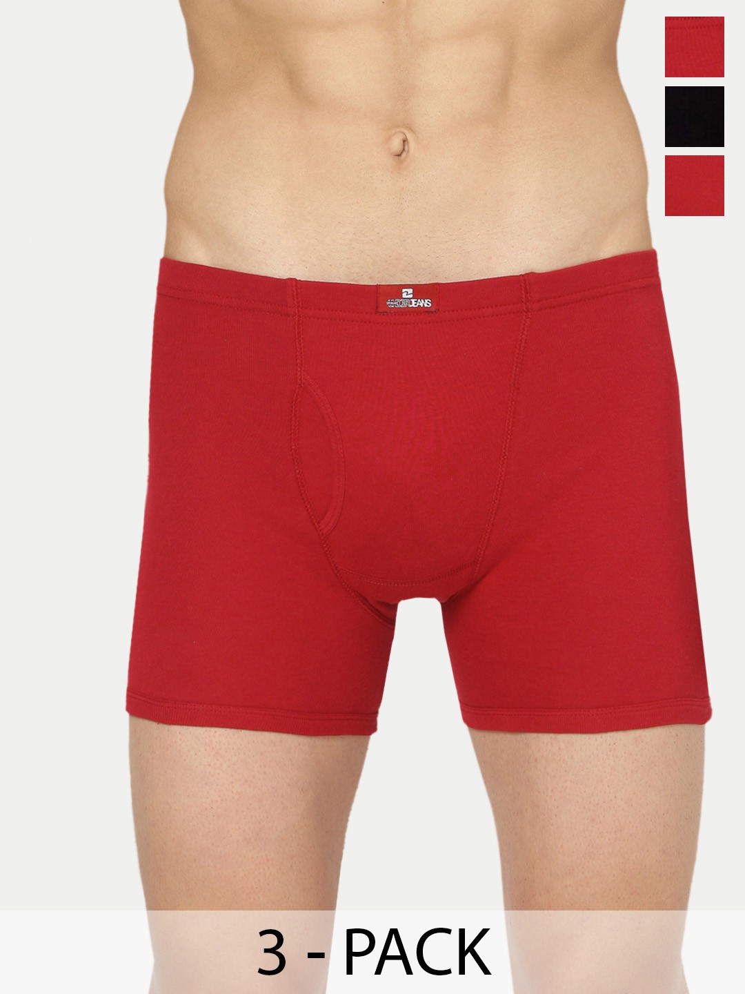 

UnderJeans by Spykar Pack Of 3 Outer Elastic Trunk 16864234-1-16864094-1, Maroon