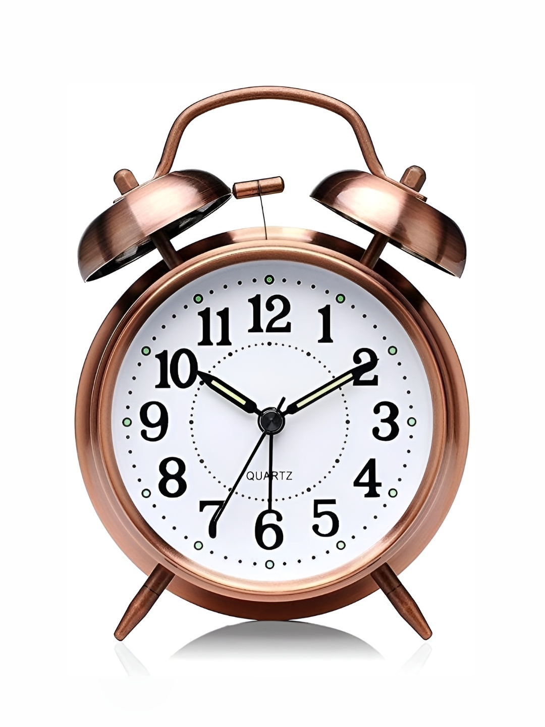 

Empire Mart Copper-Toned & White Vintage Round Alarm Clock