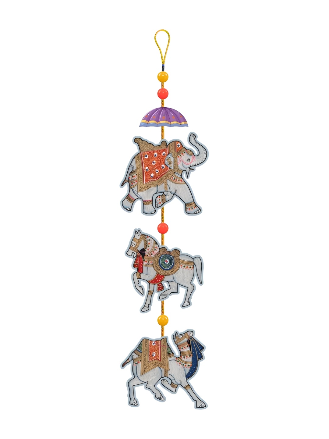 

Nupur Studios Grey & Rd Wooden Hanging Wall Decor