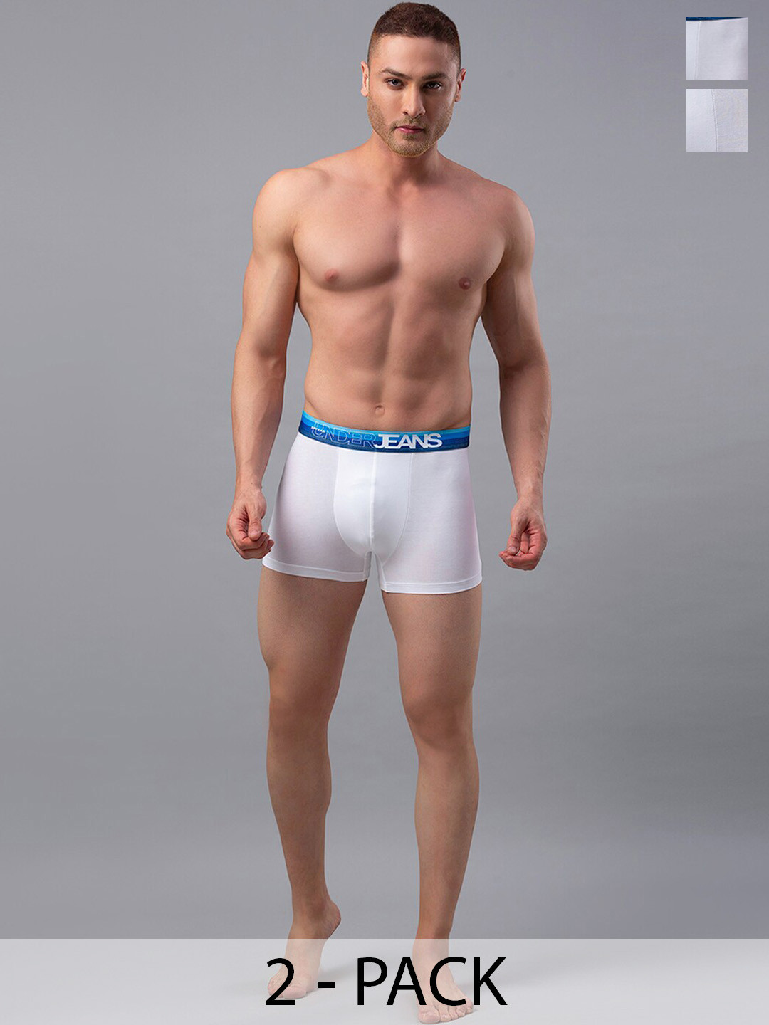 

UnderJeans by Spykar Pack Of 2 Outer Elastic Trunk 16864120-1-16864142-1, White