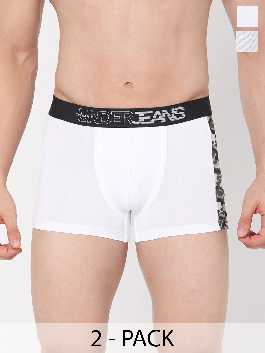

UnderJeans by Spykar Pack Of 2 Outer Elastic Trunks, White