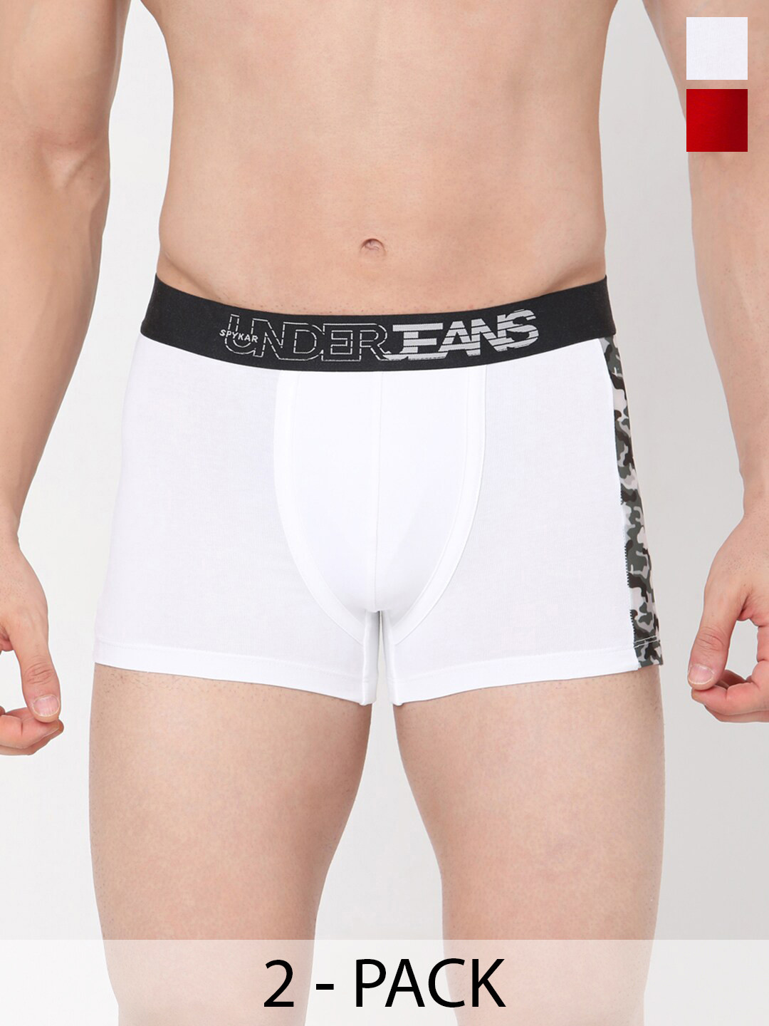 

UnderJeans by Spykar Pack Of 2 Mid-Rise Trunk 16864170-1-16864166, White