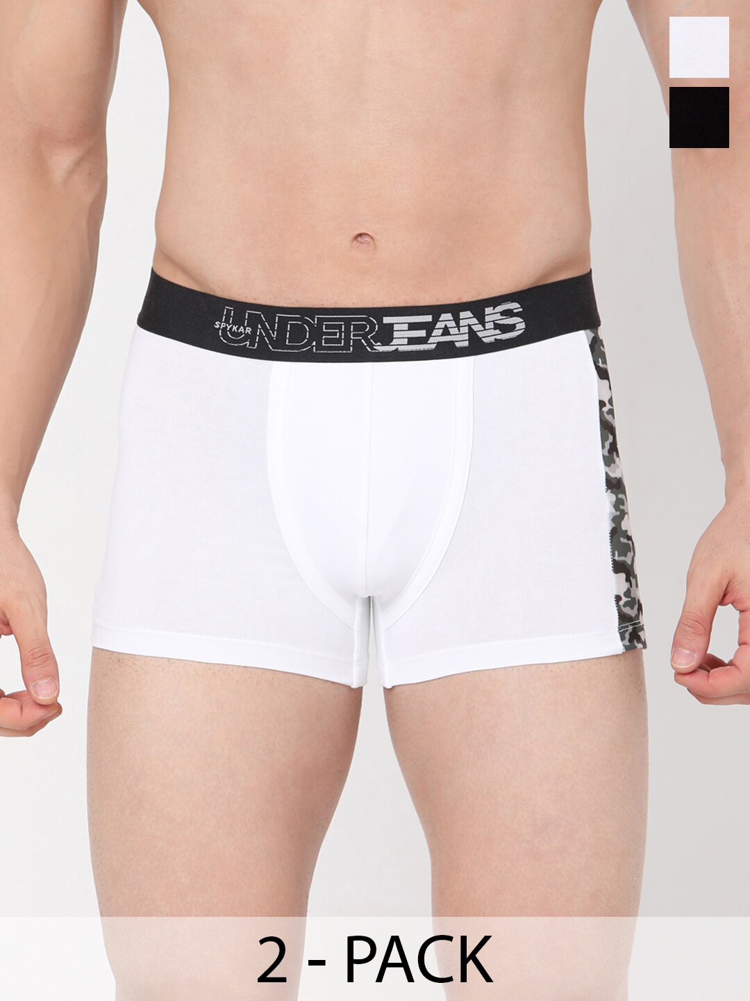 

UnderJeans by Spykar Pack Of 2 Mid-Rise Trunk 16864234-1-16864166, White