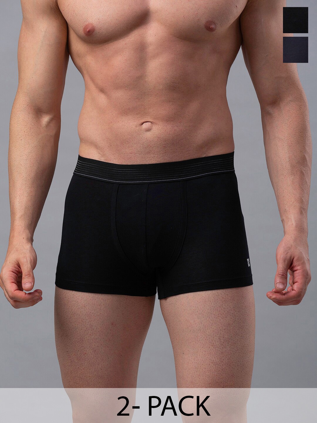 

UnderJeans by Spykar Pack Of 2 Trunks 16864202-1-16864218-1, Black