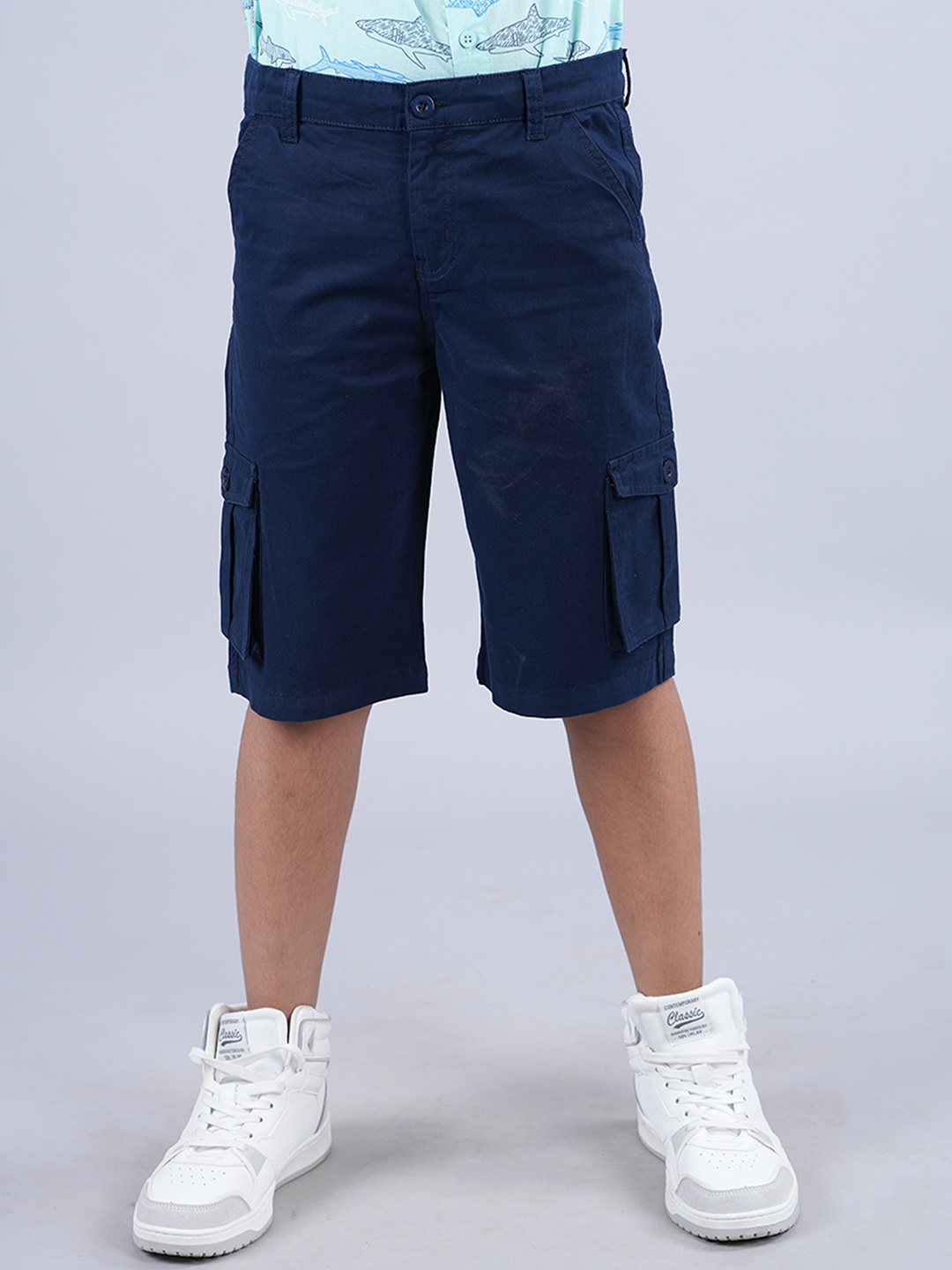 

KiddoPanti Boys Cargo Shorts, Navy blue