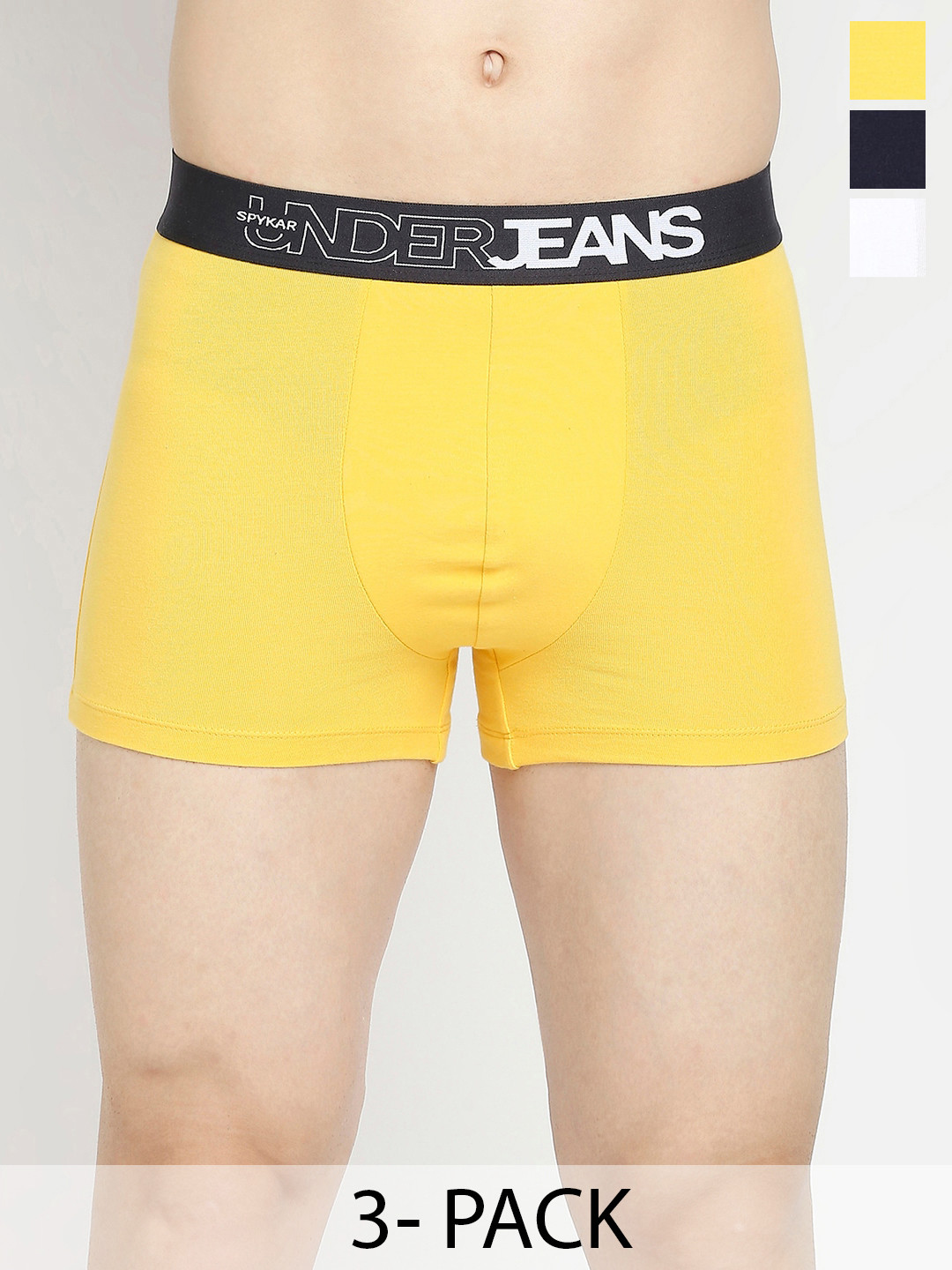 

UnderJeans by Spykar Pack Of 3 Mid-Rise Trunk 20389960-1-20715956, Yellow