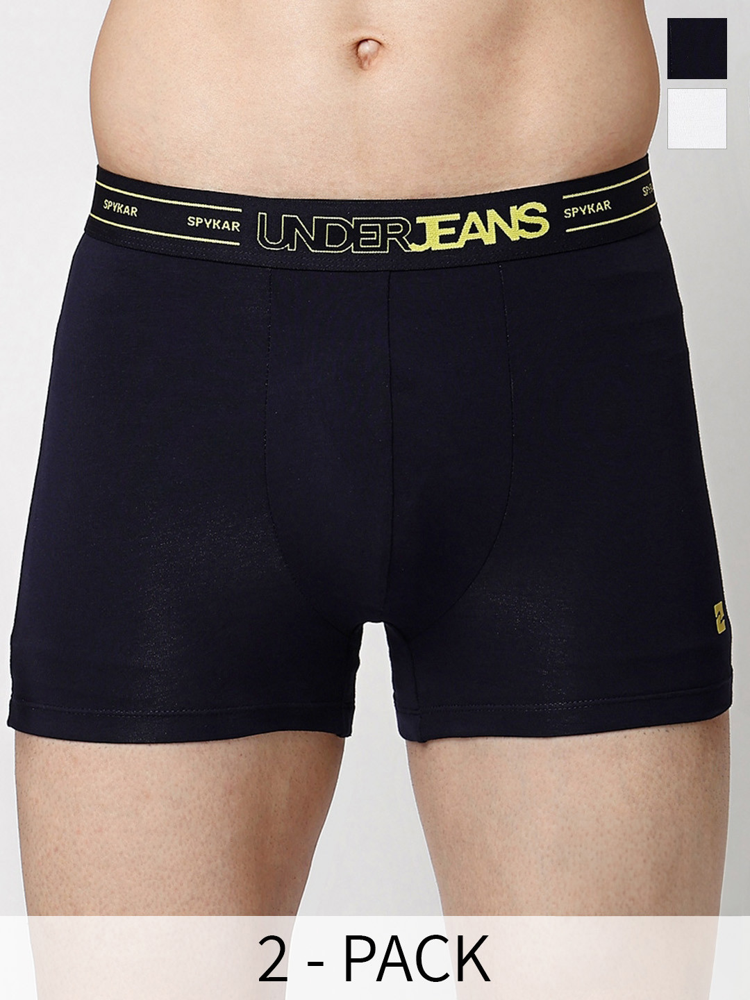 

UnderJeans by Spykar Pack Of 3 Mid-rise Trunks 24488464-1-20389960, Navy blue