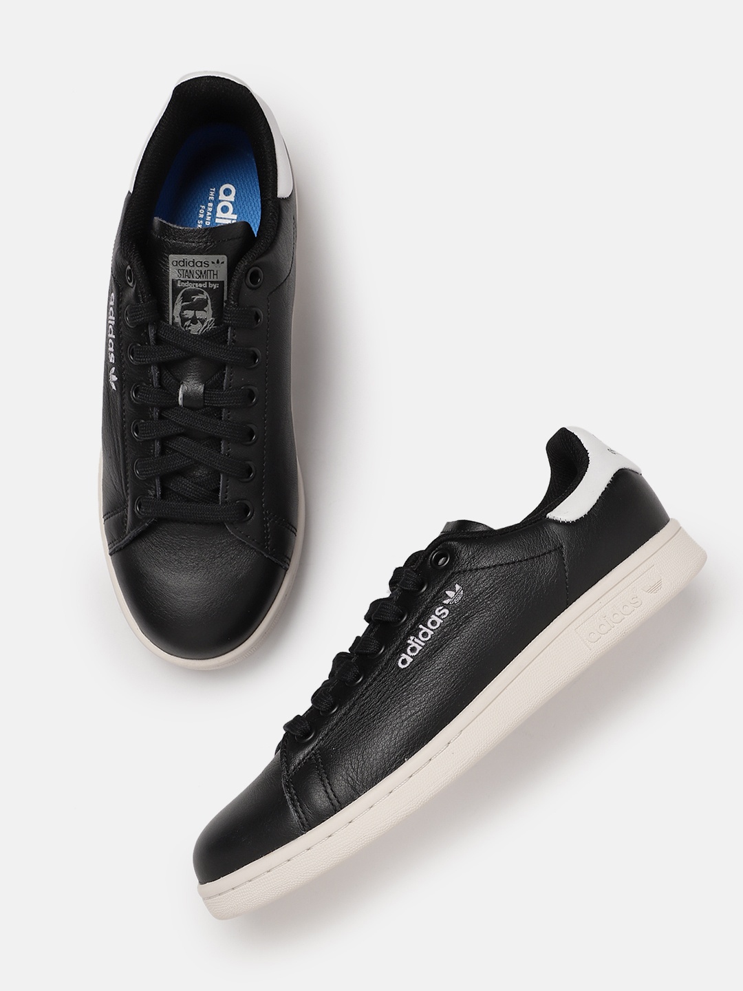 

ADIDAS Originals Men Leather Stan Smith Adv Skateboarding Shoes, Black