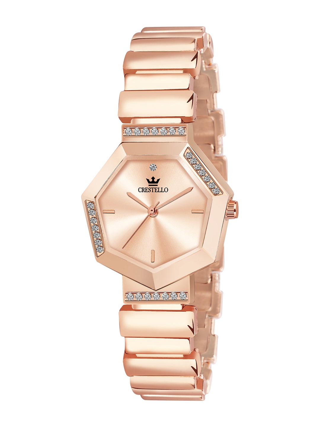 

CRESTELLO Women Bracelet Style Straps Analogue Watch CR-JWL151-RG, Rose gold