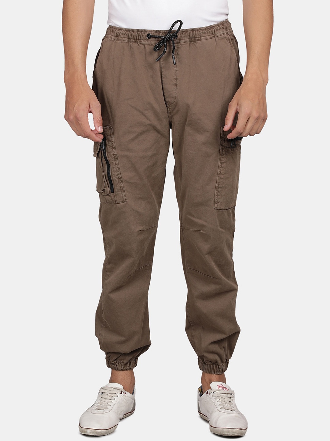 

t-base Men Mid-Rise Joggers Trousers, Brown