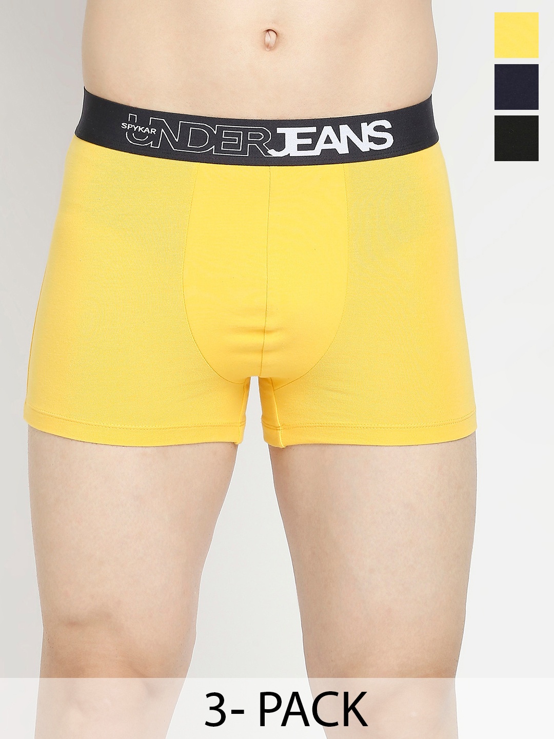 

UnderJeans by Spykar Pack Of 3 Mid-Rise Trunk 21703914-1-20715956, Yellow