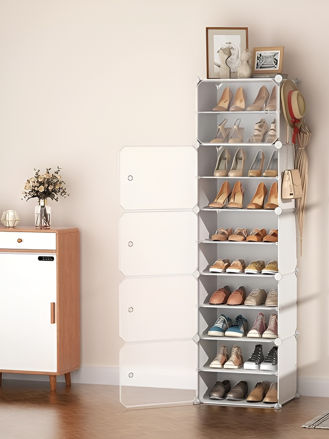 

Sasimo White & Transparent 10 Tier Shoe Rack