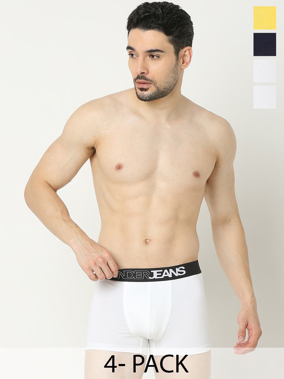 

UnderJeans by Spykar Pack Of 4 Mid-Rise Trunk 26087132-1-20715956, Yellow