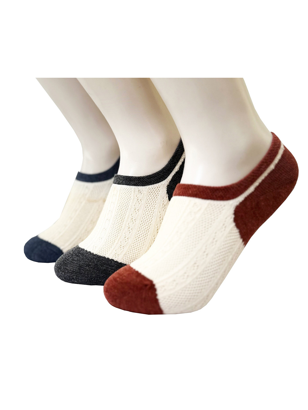 

Alexvyan Women Pack Of 3 Breathable Shoe Liner Socks, White