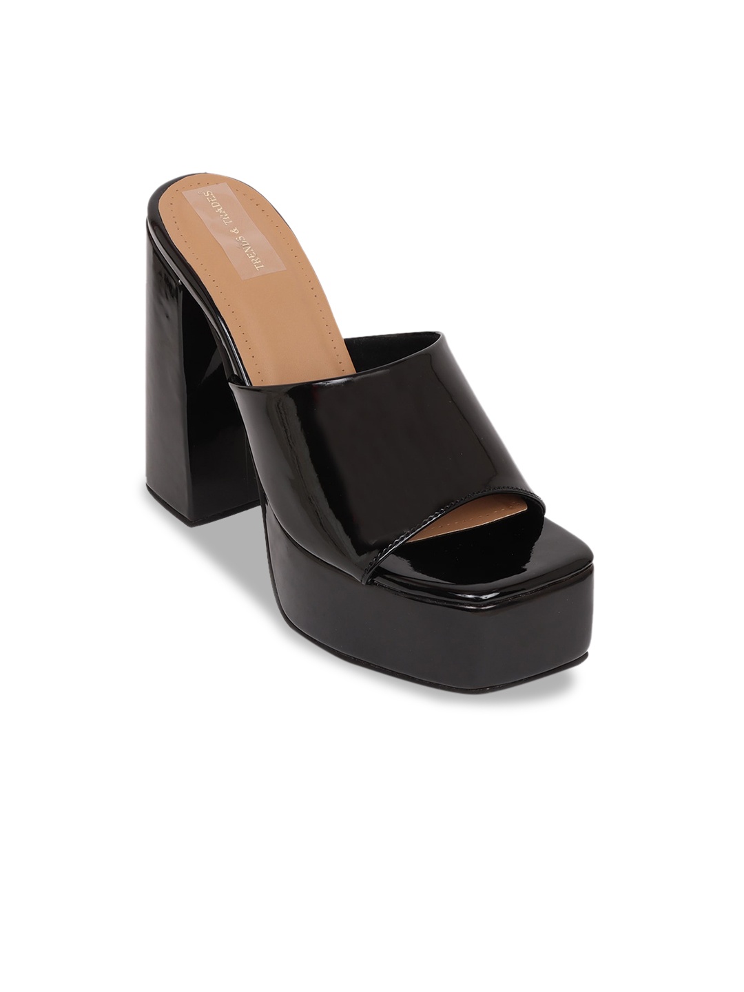 

TRENDS & TRADES Open Toe Platform Heels, Black