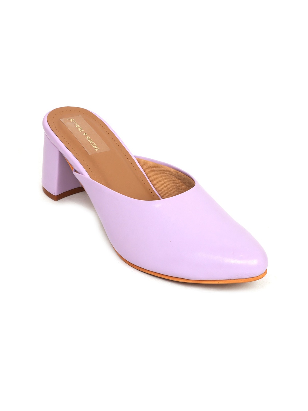 

TRENDS & TRADES Round Toe Block Heeled Pumps, Purple