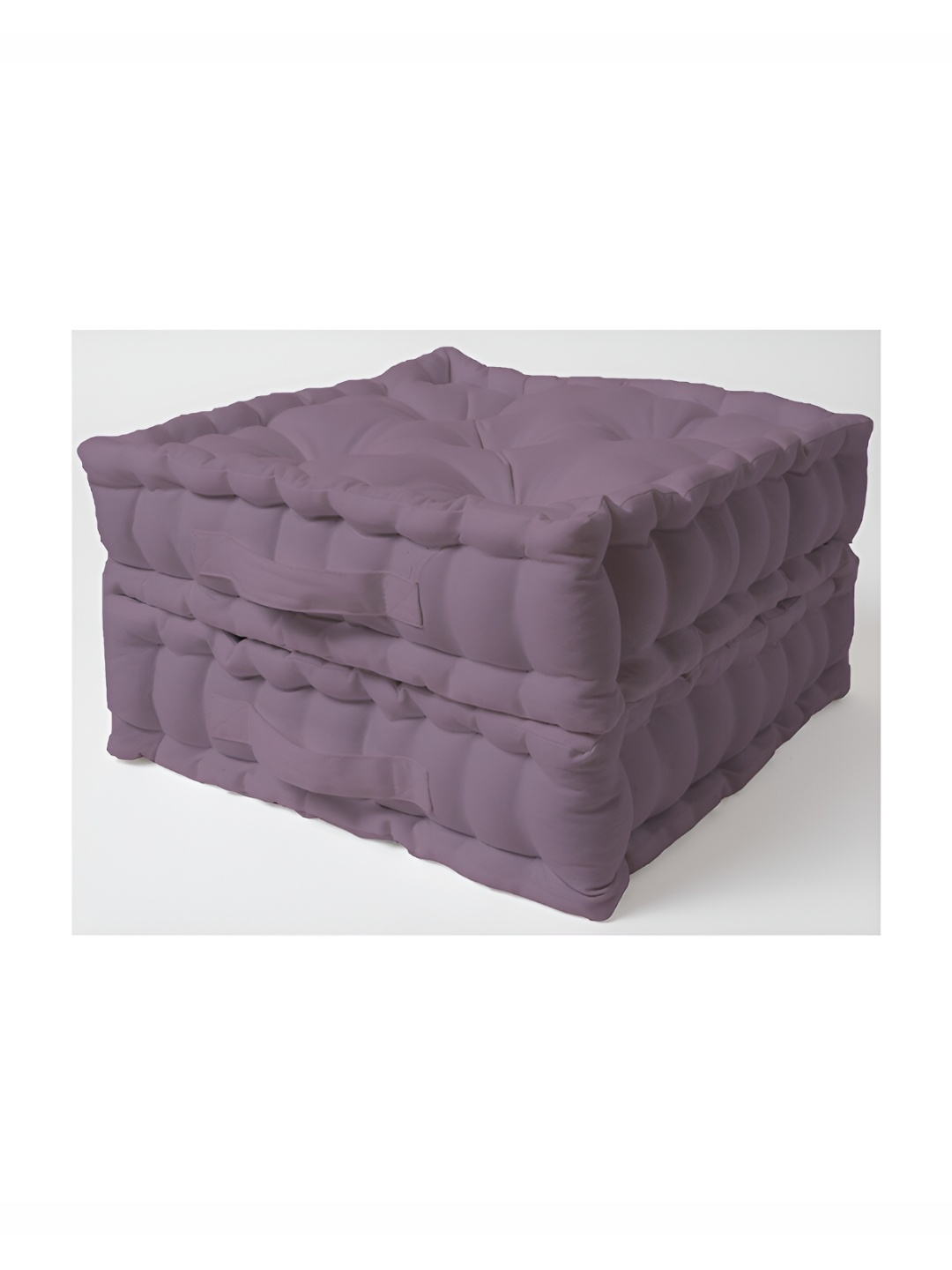 

SKANDA FAB Purple 2 Pieces Quilted Pure Cotton Floor Cushions, Mauve