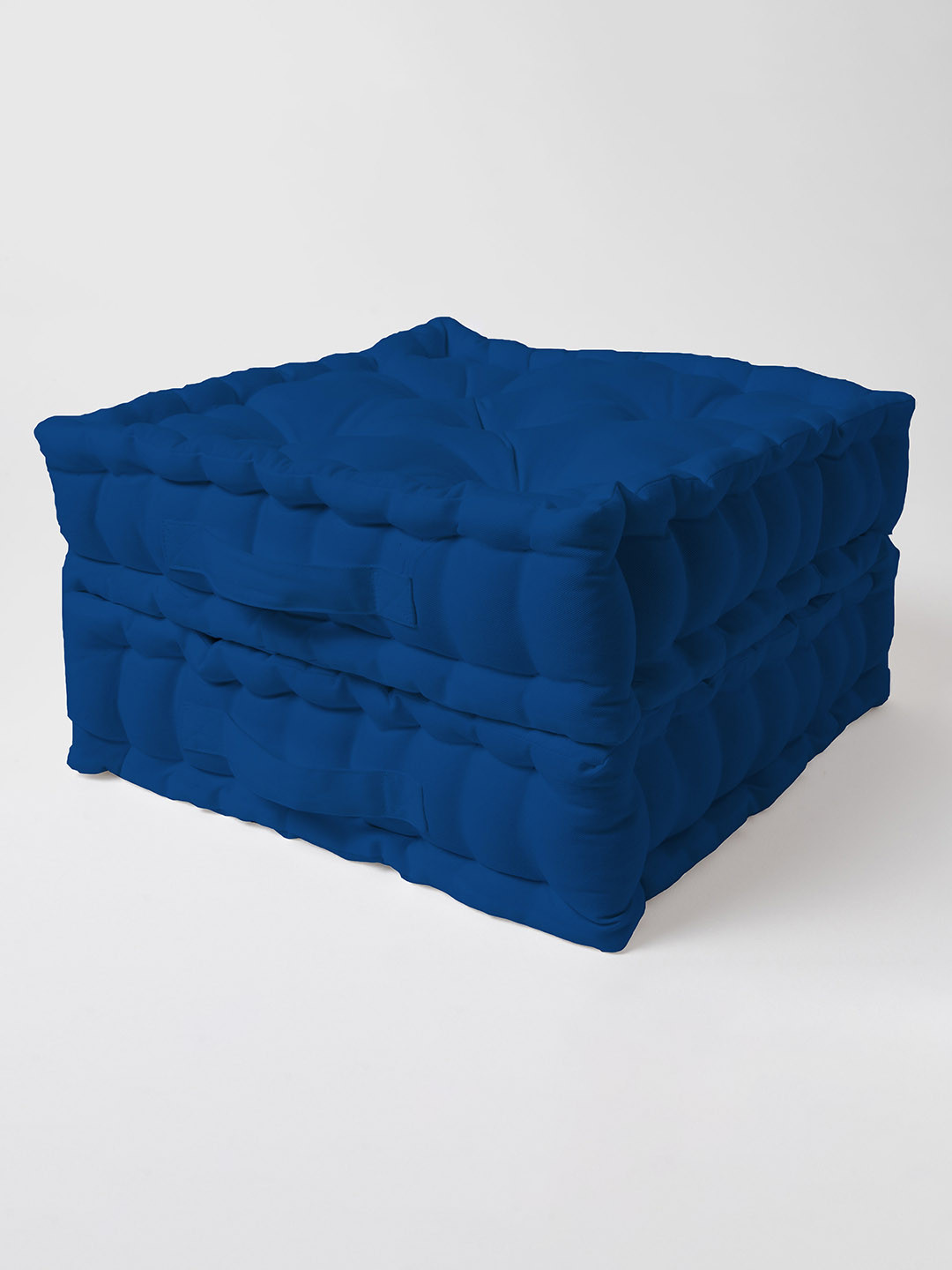 

SKANDA FAB Blue 2 Pieces Quilted Pure Cotton Square Floor Cushions