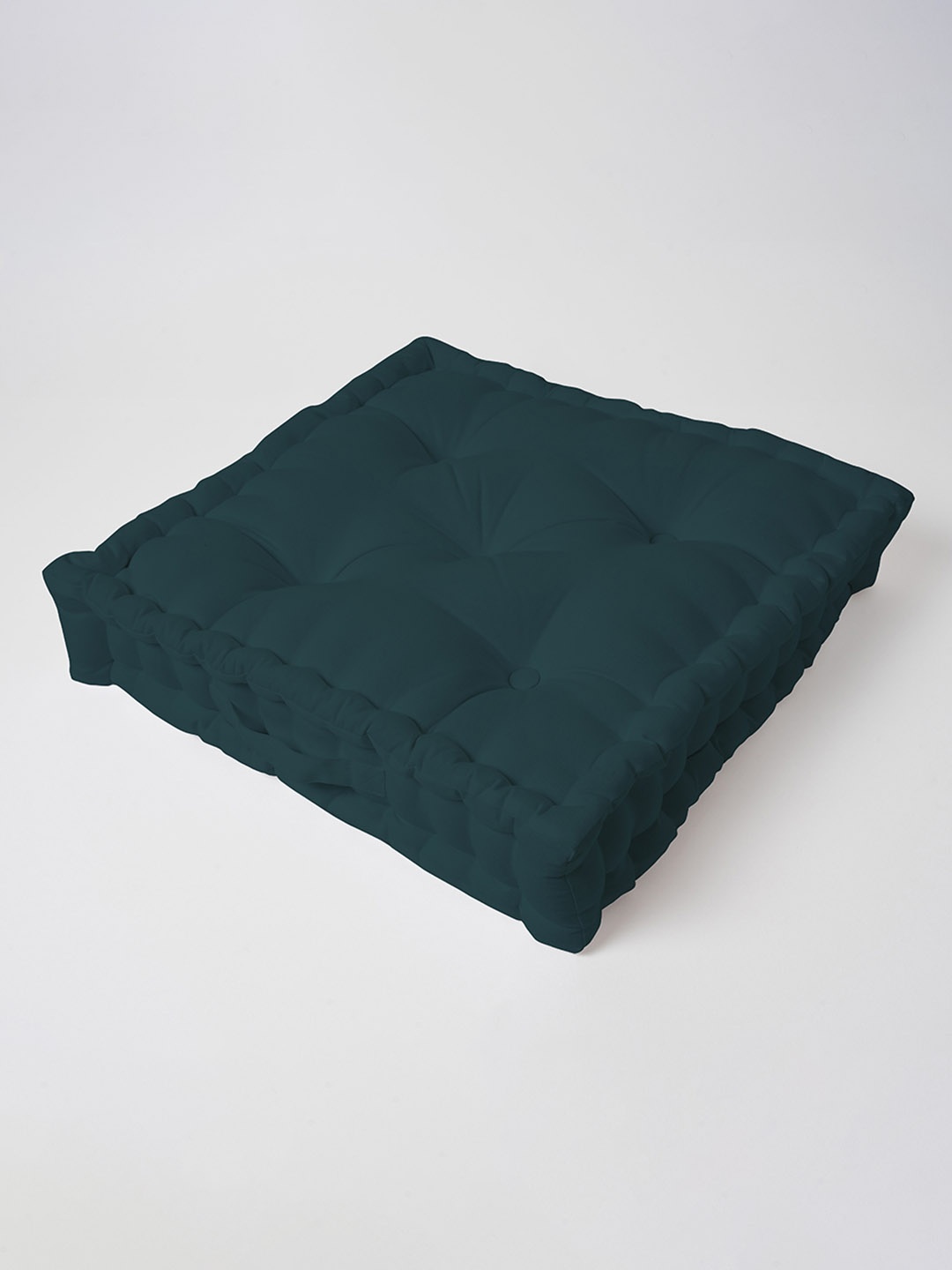 

SKANDA FAB Green Quilted Pure Cotton Floor Cushions