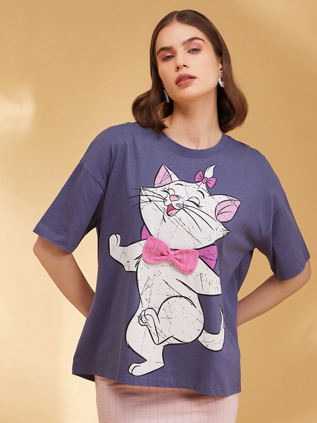 

Kazo Graphic Printed Round Neck Disney T-shirt, Blue