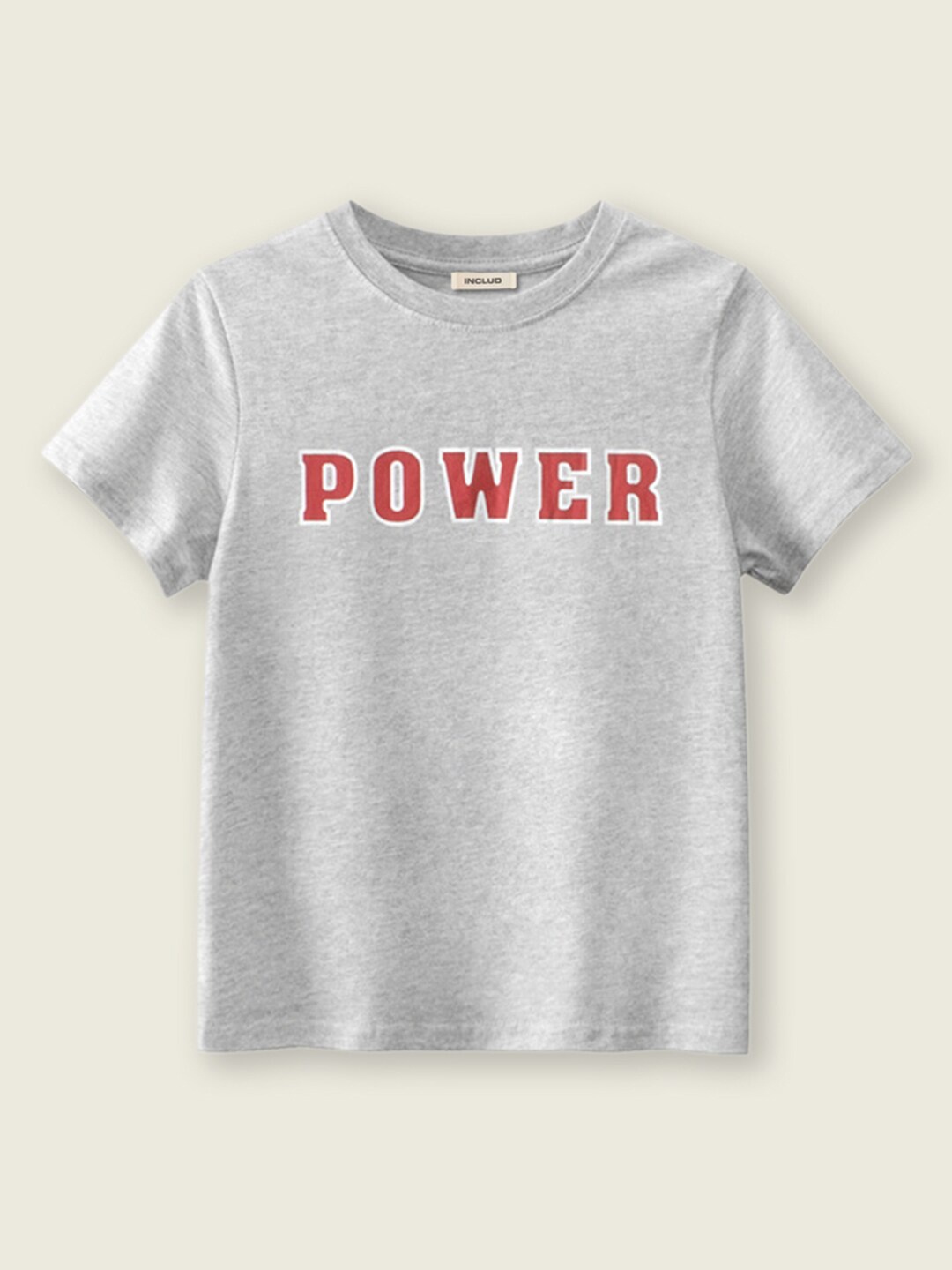 

INCLUD Boys Typography Printed Short Sleeves T-Shirt, Grey