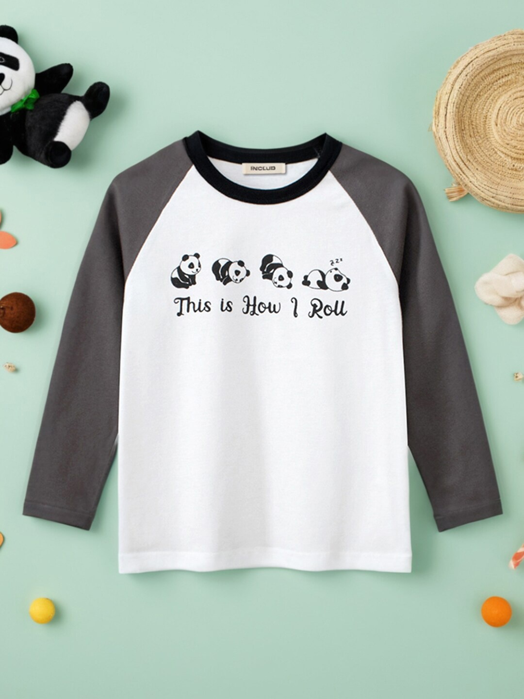 

INCLUD Boys Typography Printed Round Neck T-shirt, Grey