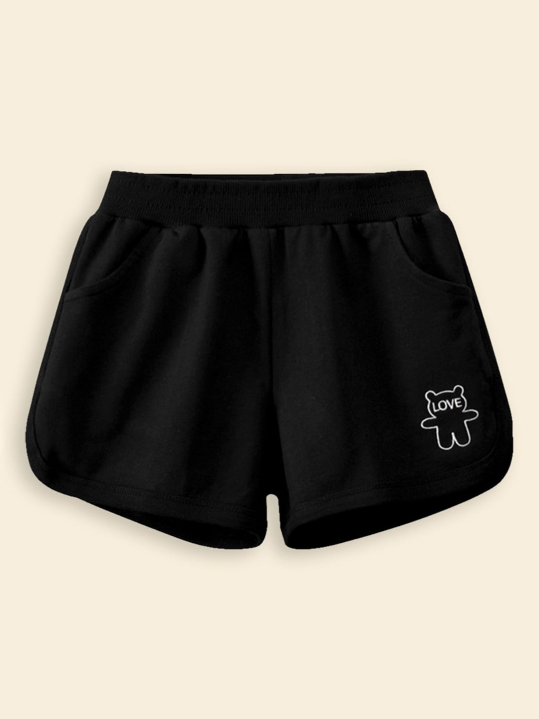 

INCLUD Girls Mid-Rise Sports Shorts, Black