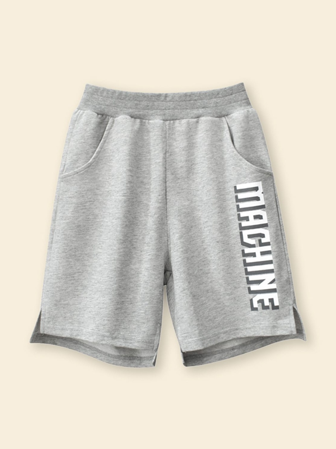 

INCLUD Boys Typography Printed Shorts, Grey