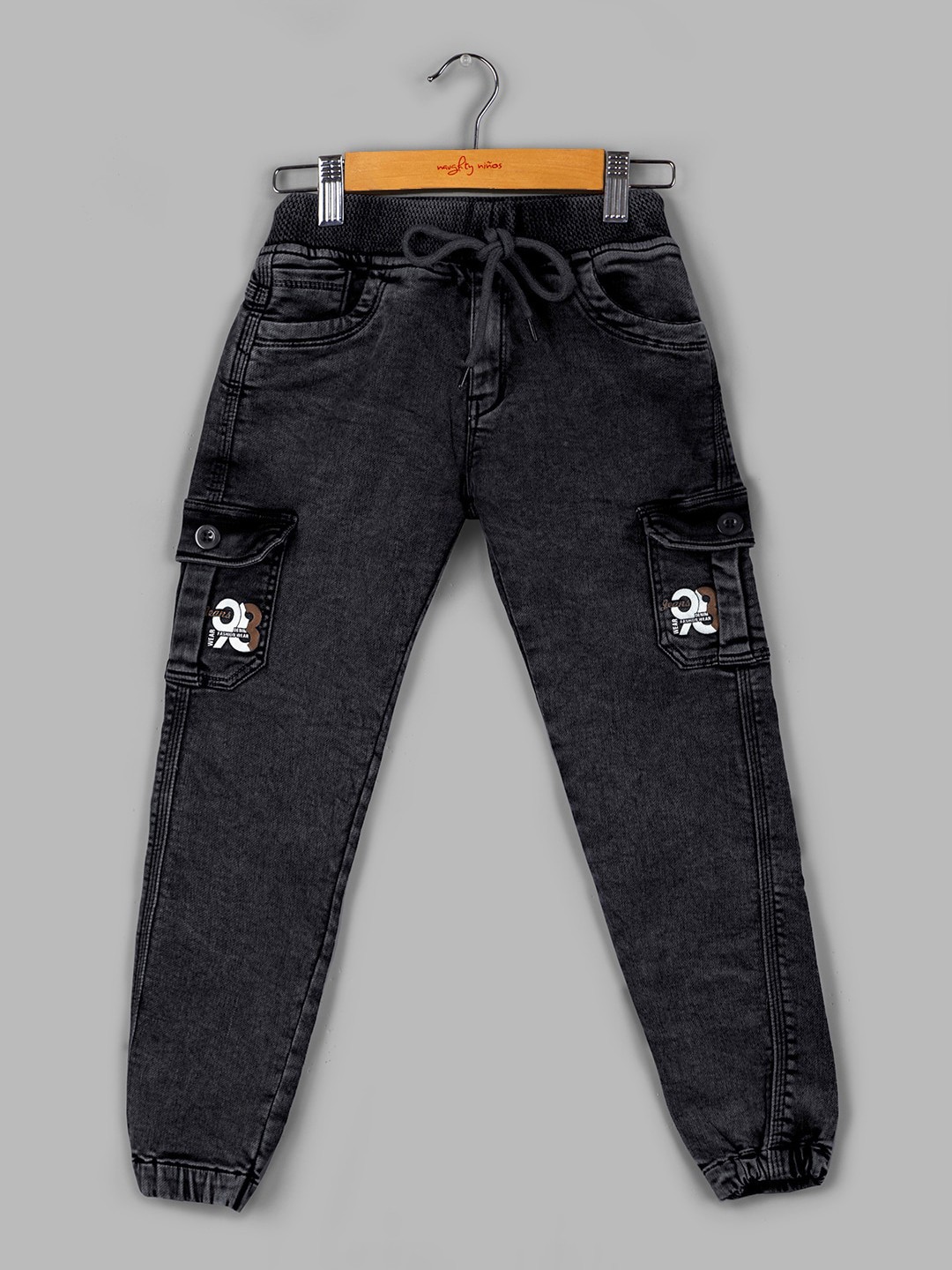 

Naughty Ninos Kids Relaxed Loose Fit Mid-Rise Joggers Trousers, Black