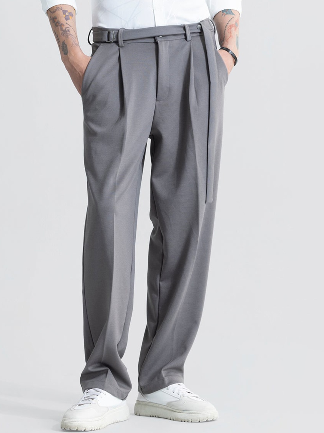 

Snitch Men Relaxed Tapered Fit Trouser, Grey