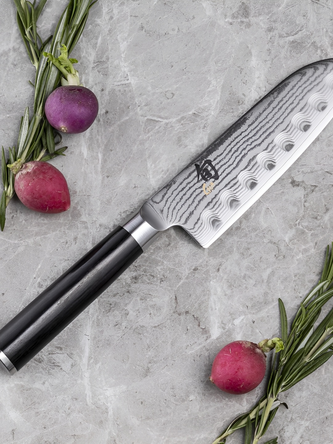 

KAI Black Stainless Steel Santoku Knife