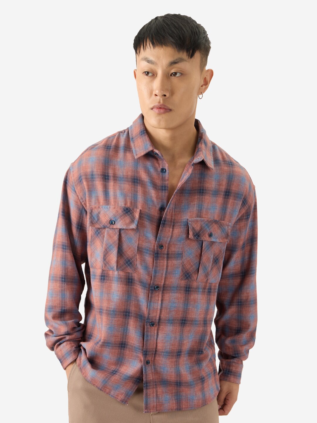 

The Souled Store Tartan Checks Opaque Cotton Casual Shirt, Brown