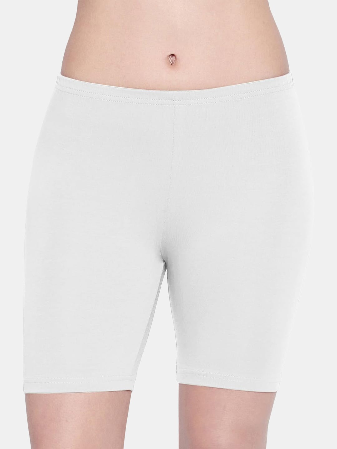 

SKDREAMS Women Mid-Rise Cotton Skinny Fit Cycling Sports Shorts, White
