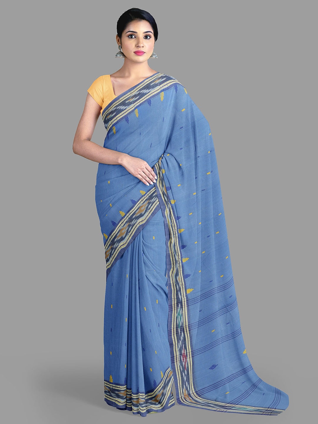 

The Chennai Silks Woven Design Pure Cotton Taant Saree, Blue