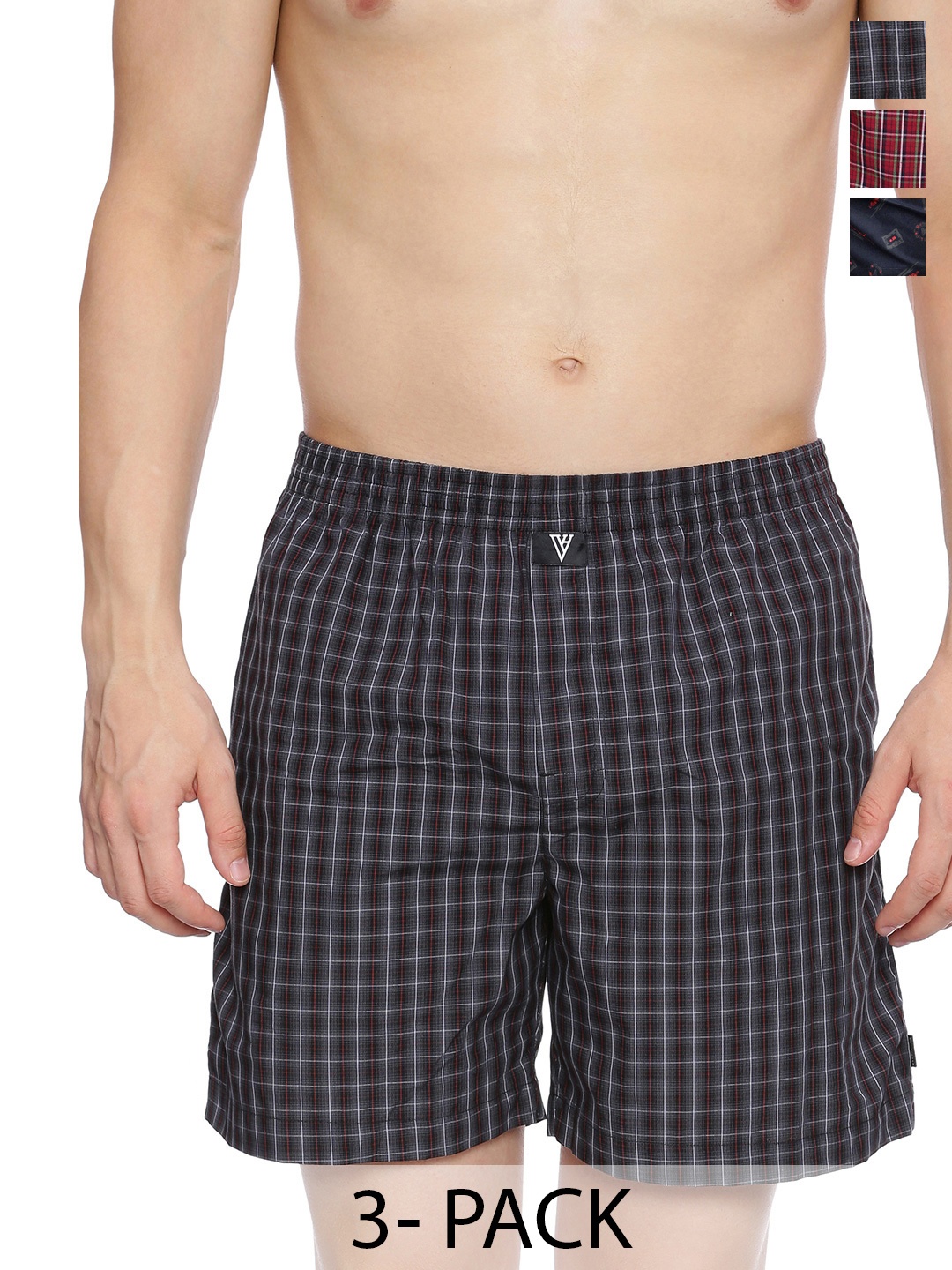 

Van Heusen Pack Of 3 Checked Pure Cotton Boxers 15672378-1-2113630, Assorted