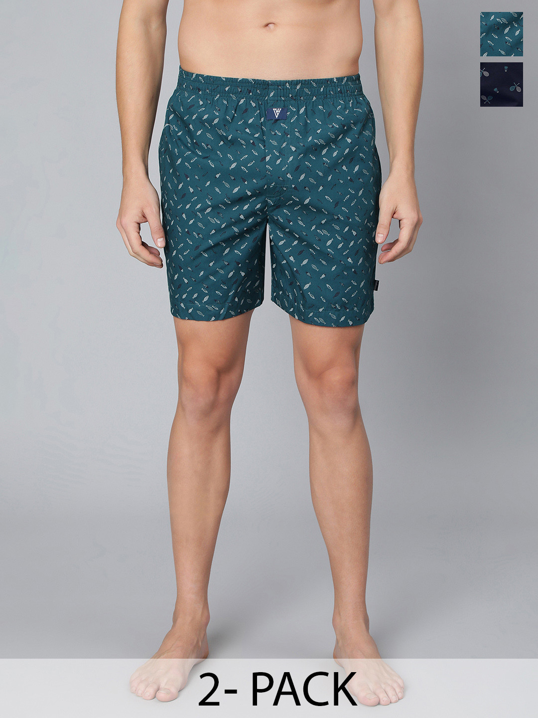 

Van Heusen Pack Of 2 Printed Pure Cotton Boxers 18941118-1-15672376, Navy blue