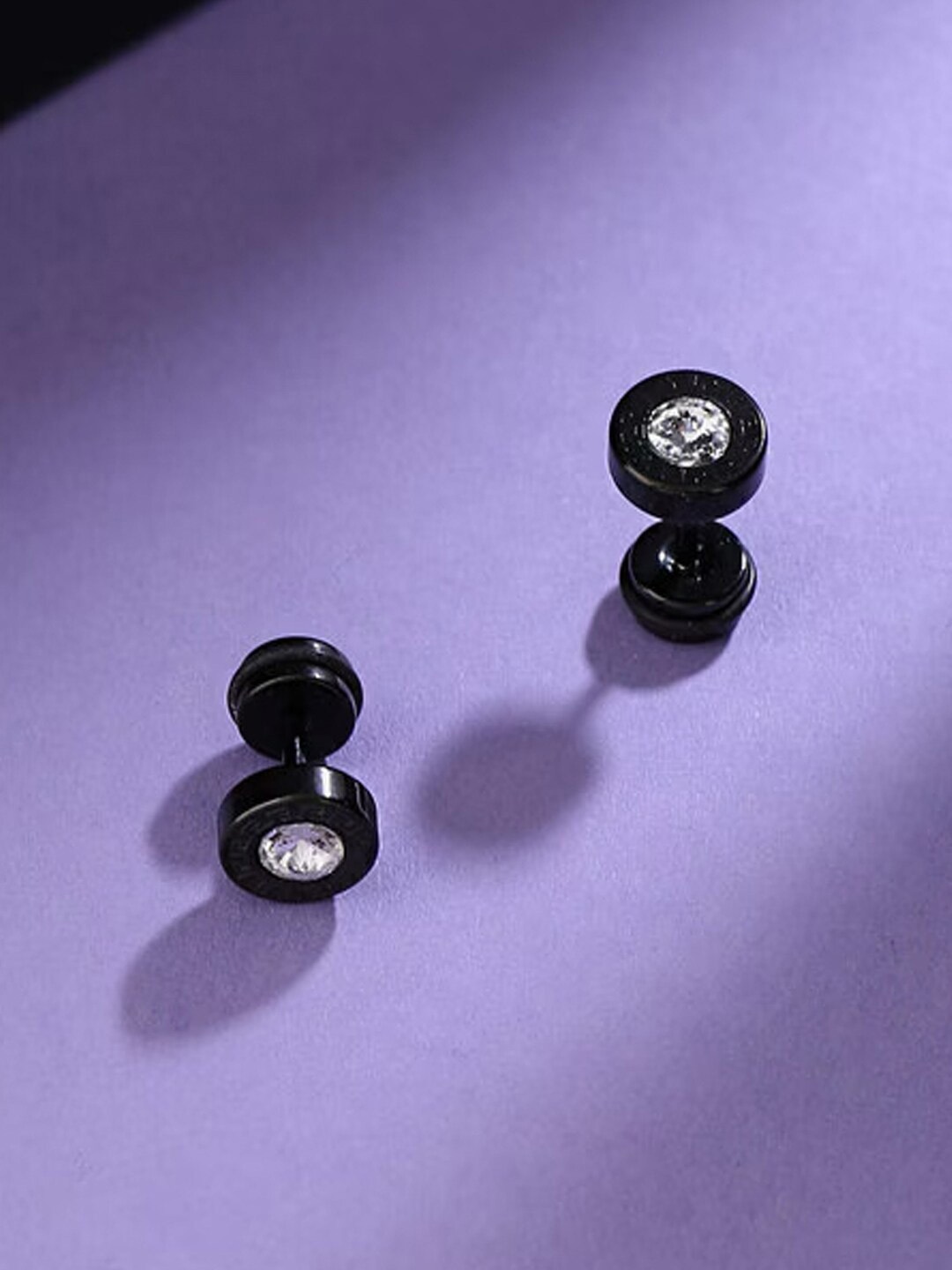 

FIMBUL Stainless Steel Contemporary Zircon Studs Earrings, Black
