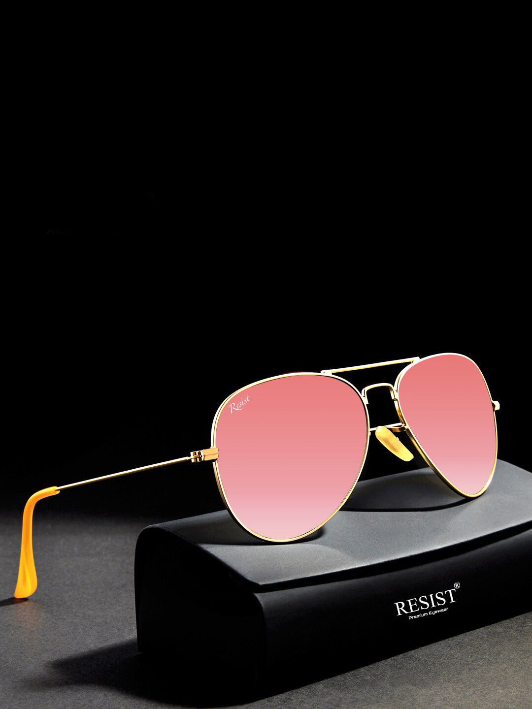 

RESIST EYEWEAR Unisex Aviator Sunglasses With UV Protected Lens, Pink
