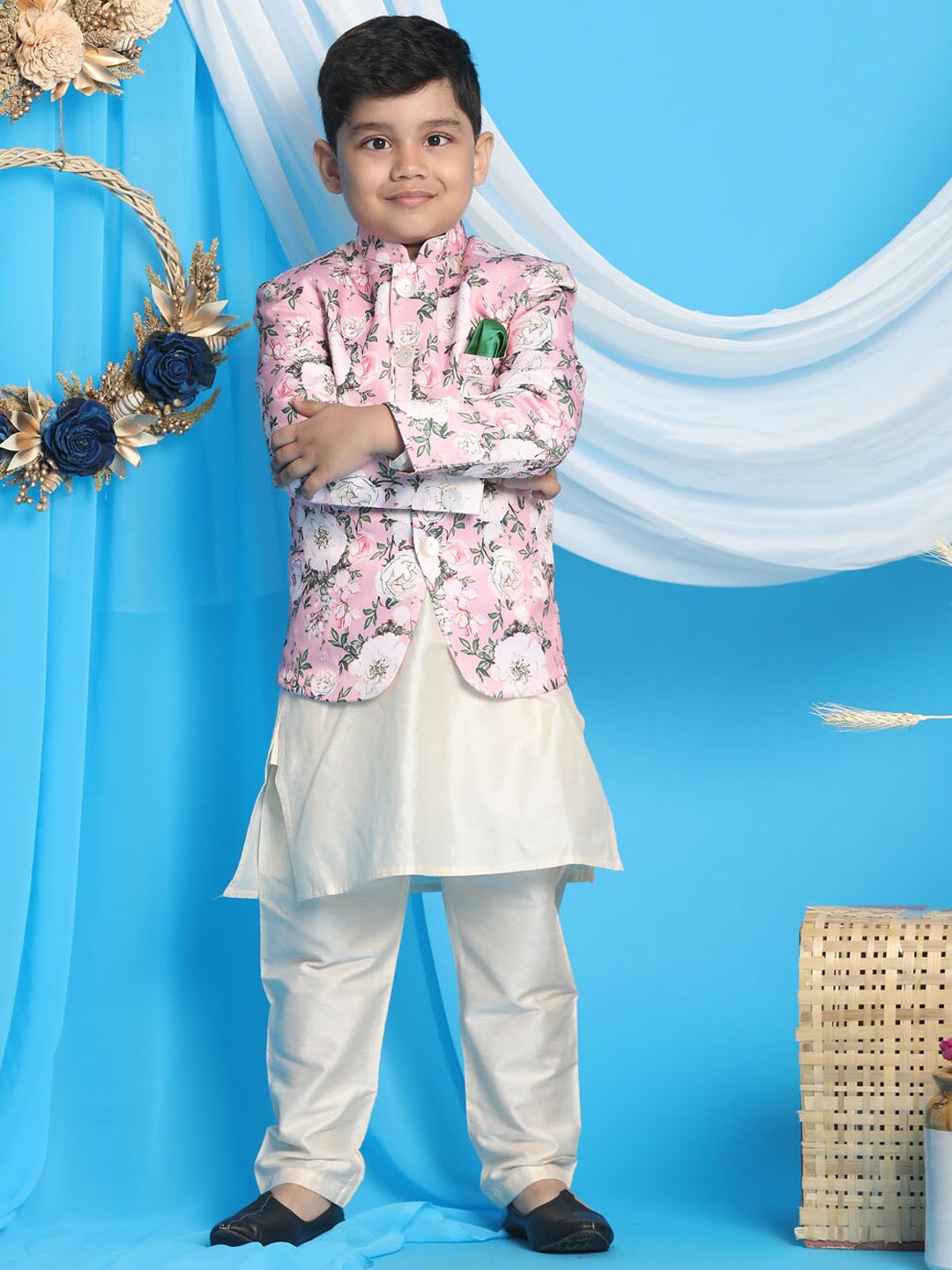 

VASTRAMAY Boys Kurta with Pyjamas, Cream