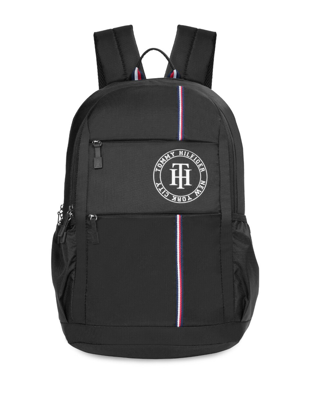 

Tommy Hilfiger Viktor Unisex Brand Logo Printed Laptop Backpack - 34L, Black