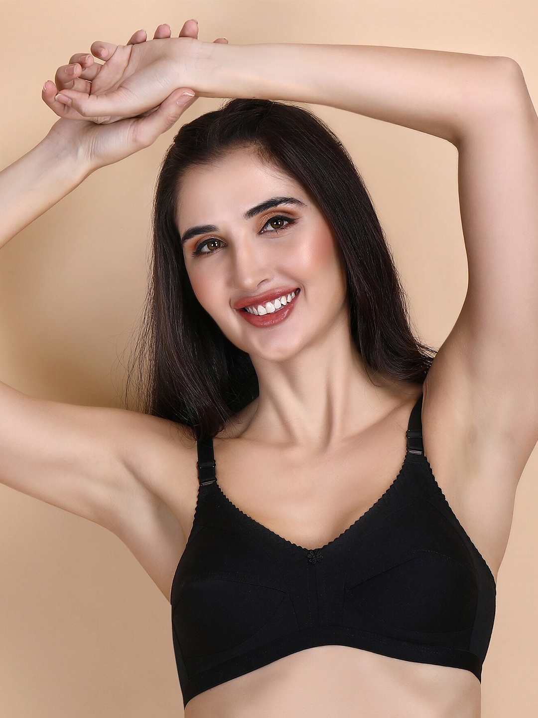 

Hill Islands Full Coverage Non Padded Anti Odour Cotton Everyday Bra- All Day Comfort, Black