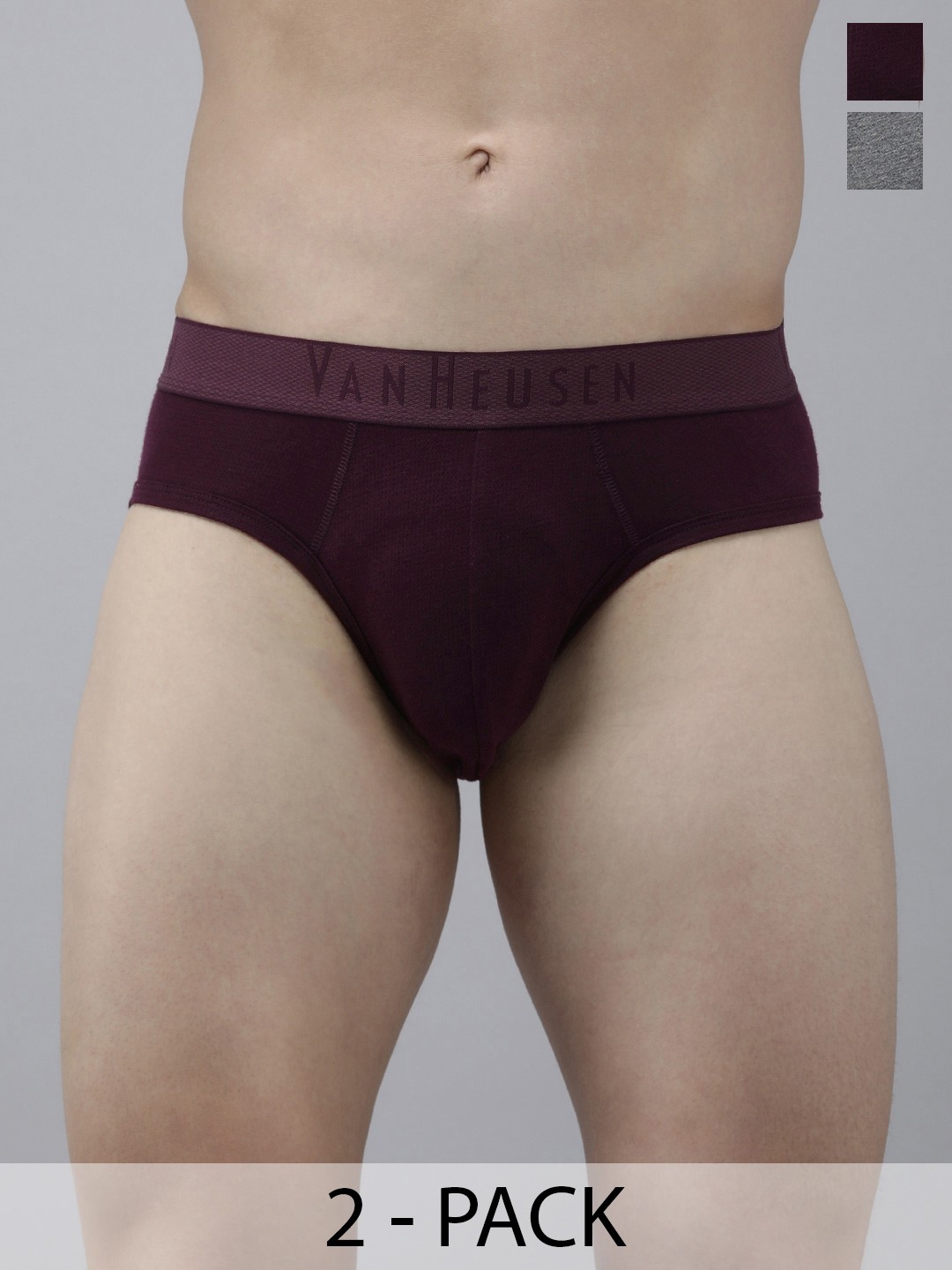 

Van Heusen Pack Of 2 Mid-Rise Briefs 18940928-1-16696128, Burgundy